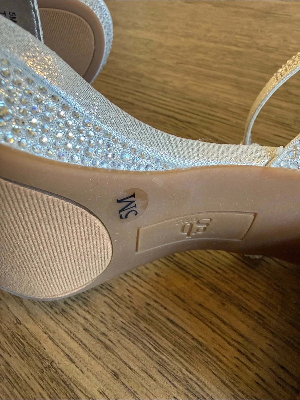 GB Girls Sparkle Silver Platform Dress Sandals